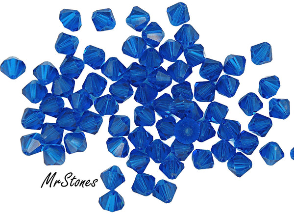 5mm (5301) Capri Blue Swarovski Bi-Cone Beads