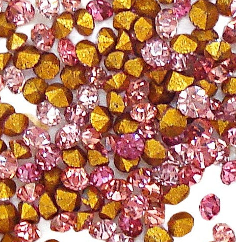 0.8mm (1100) (1pp) Czech Rose Pink Round Tiny Chaton 24pk