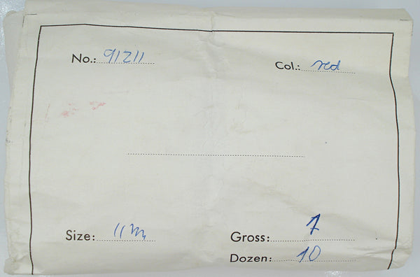 11mm (2194) White Indented Red Lion Round Disc Cabochon West Germany 3mm Thick