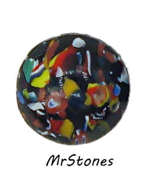 11mm (3189) (48ss) Jet Black Mosaic Round Buff Top Doublet