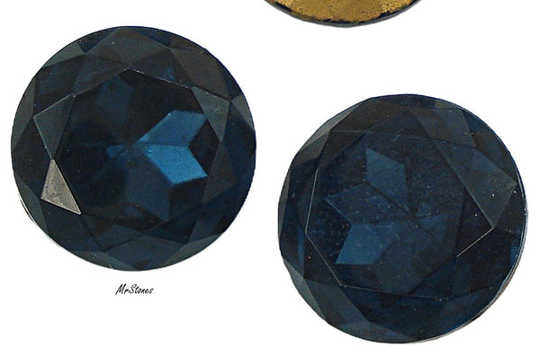 20mm (1200/2) TTC Czech Montana Sapphire Blue Round Dentelle