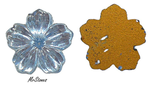 13mm Light Sapphire Blue 5 Petal Flatback Flower