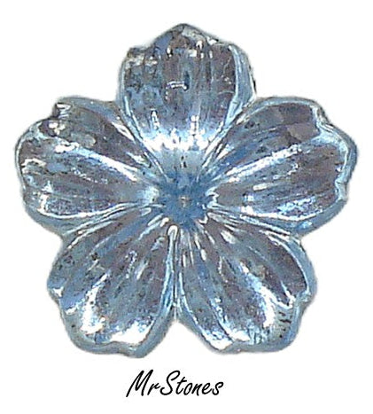 13mm Light Sapphire Blue 5 Petal Flatback Flower