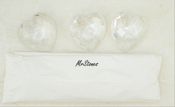 18mm Swarovski Art. 332 Crystal Clear Heart Pendant Pointed Center Front and Back