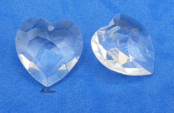 18mm Swarovski Art. 332 Crystal Clear Heart Pendant Pointed Center Front and Back