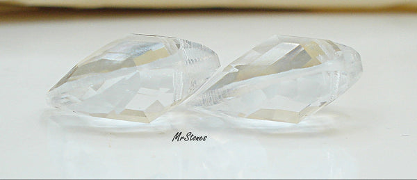 18mm Swarovski Art. 332 Crystal Clear Heart Pendant Pointed Center Front and Back
