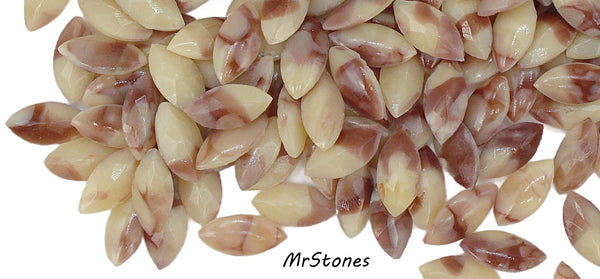 10x5mm (3146) Tan Brown Two-Toned Marquise Buff Top Doublet West Germany 3pc/$1.00