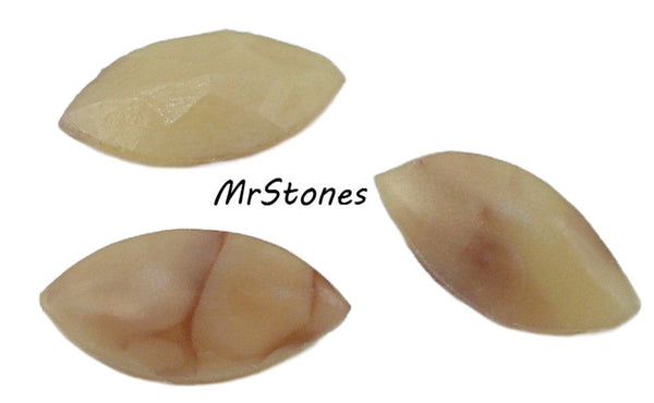 10x5mm (3146) Tan Brown Two-Toned Marquise Buff Top Doublet West Germany 3pc/$1.00