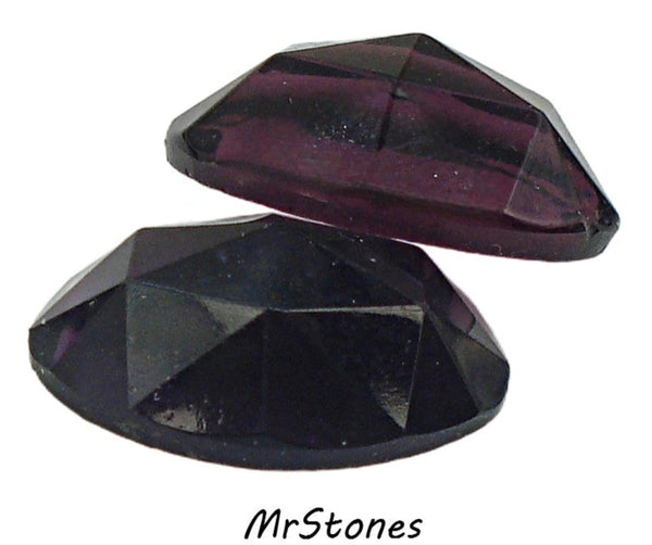16x11mm (3293) Amethyst Rich Purple Unfoiled Rauten Rose Cut Oval Shape