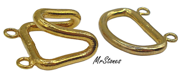 15mm 14mm (16.5mm wide) 2 Strand Gold Tone Hook Clasp