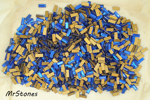7x3mm (3932) Sapphire Blue Flatback Baguette 8pk/$1.00