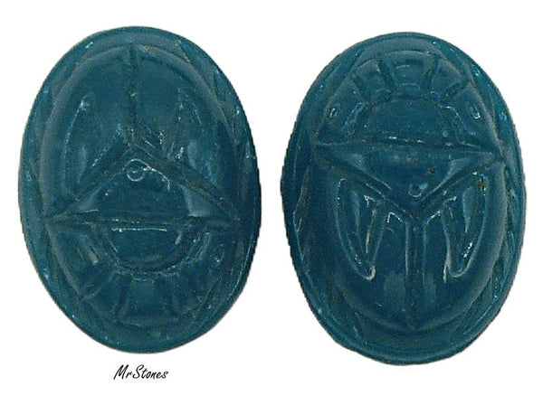 18x13mm Chrysophase Green Scarab Oval Cabochon Japan