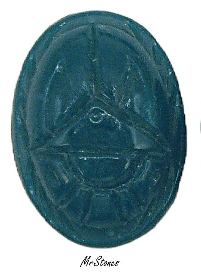 18x13mm Chrysophase Green Scarab Oval Cabochon Japan