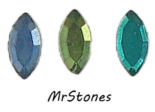 6x3mm (2200/2) Marquise Navette Flatback West Germany