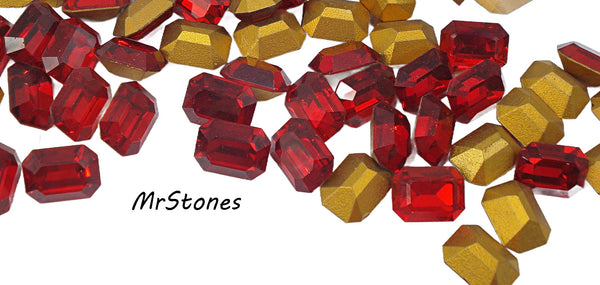 8x6mm (4600) Light Siam Red Cushion Octagon Shape