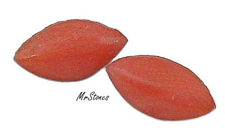 4.5x2.5mm (3146) Glass Coral Marquise Navette Buff Top Doublet