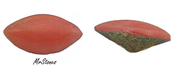 4.5x2.5mm (3146) Glass Coral Marquise Navette Buff Top Doublet