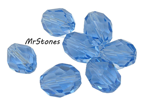 12x8mm (5025) Light Sapphire Blue Glass Bead