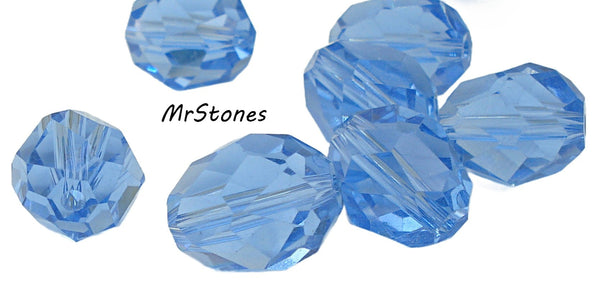 12x8mm (5025) Light Sapphire Blue Glass Bead