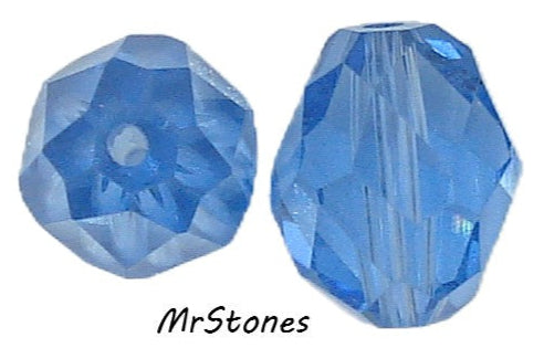 12x8mm (5025) Light Sapphire Blue Glass Bead