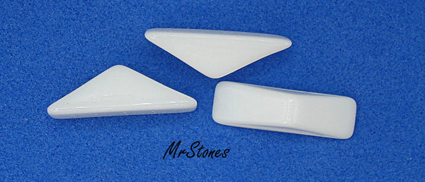 16x5x5mm Chalk White Glass Triangle 4pk/$1.00