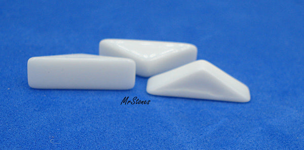 16x5x5mm Chalk White Glass Triangle 4pk/$1.00