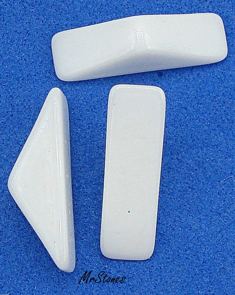 16x5x5mm Chalk White Glass Triangle 4pk/$1.00