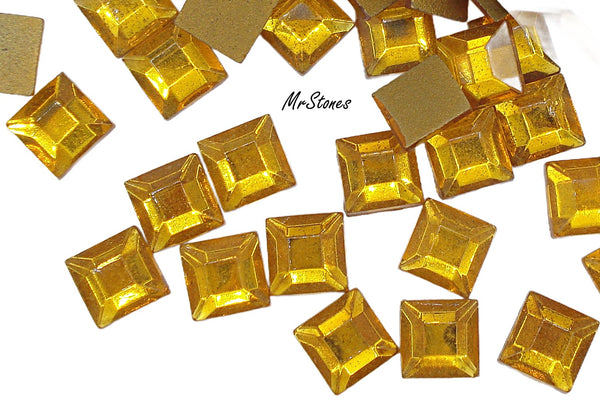 8mm (2400) Czech Topaz Square Flatback