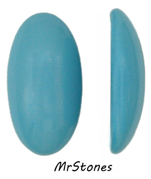 32x16mm (2195) Turquoise Glass Oval Cabochon