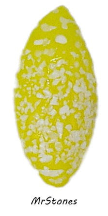 15x7mm (3146) Opaque Yellow White Textured Frit Marquise Navette Buff Top Doublet