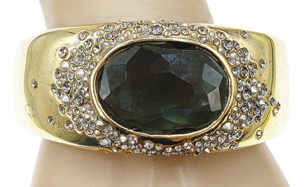 Alex Bittar Clamper Bracelet Black Diamond Rhinestones