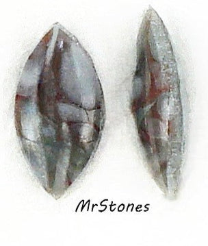 10x5mm (3146) Gray Brown Matrix Marquise Navette Buff Top Doublet West Germany