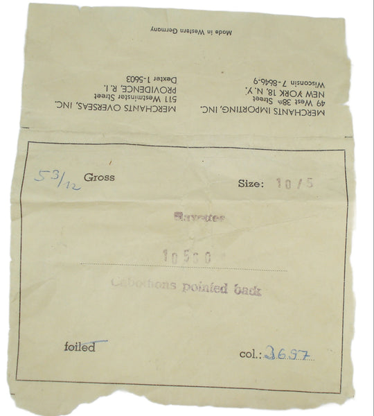 10x5mm (3146) Gray Brown Matrix Marquise Navette Buff Top Doublet West Germany