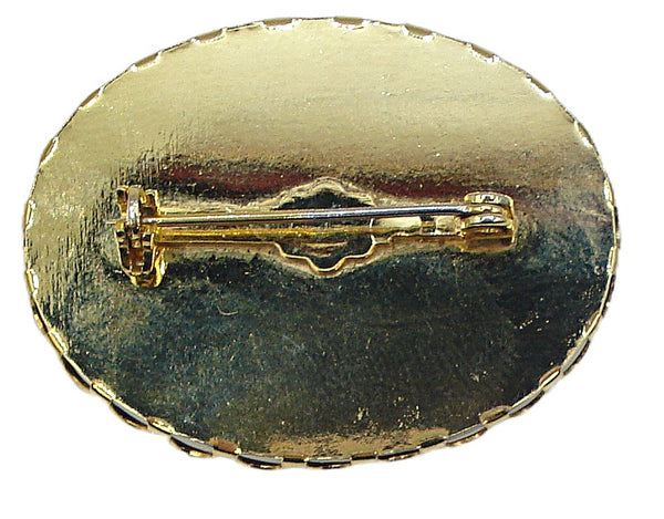 Brooch Victorian Revival Glass Tortoise Cameo Lady 1 3/4"