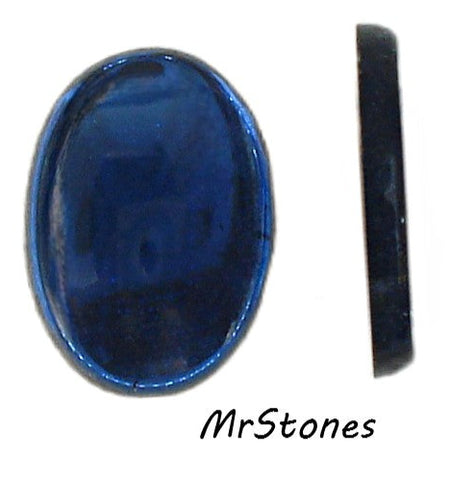 18x13mm (2135) Montana Blue Low Dome Flat Top Oval Cabochon West Germany