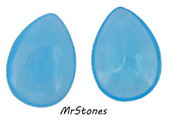 18x13mm (3101) Aqua Semi Translucent Milky Unfoiled Pear Pendeloque Shape