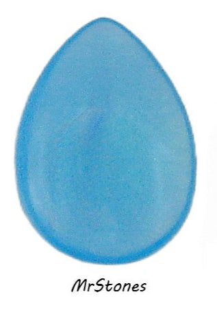 18x13mm (3101) Aqua Semi Translucent Milky Unfoiled Pear Pendeloque Shape