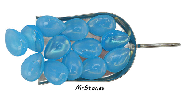 18x13mm (3101) Aqua Semi Translucent Milky Unfoiled Pear Pendeloque Shape