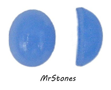 10x8mm (2195) Periwinkle Chaldedon Blue Unfoiled Oval Cabochon Czech