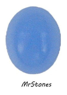 10x8mm (2195) Periwinkle Chaldedon Blue Unfoiled Oval Cabochon Czech