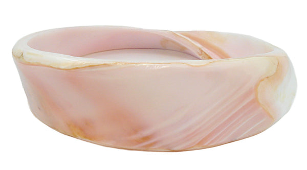 Abalone Mop Shell Carved Bangle Bracelet 7.5" x 1"