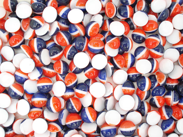 9mm (2194) Red White Blue Round Cabochon Navy/Lapis Blues West Germany