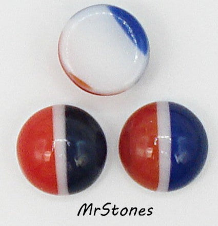 9mm (2194) Red White Blue Round Cabochon Navy/Lapis Blues West Germany