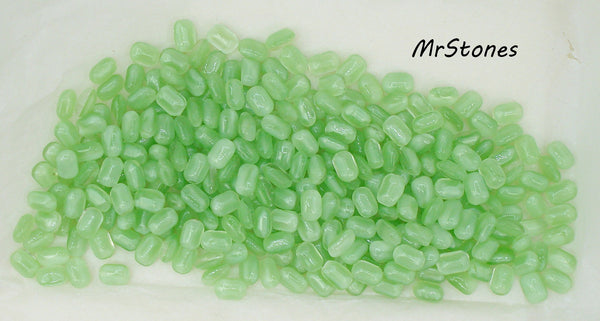 6x4mm (3436) Light Green Moonstone Cushion Octagon Buff Top Doublet West Germany