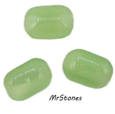 6x4mm (3436) Light Green Moonstone Cushion Octagon Buff Top Doublet West Germany