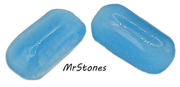 8x4mm (3436) Aqua Blue Moonstone Cushion Octagon Buff Top Doublet West Germany