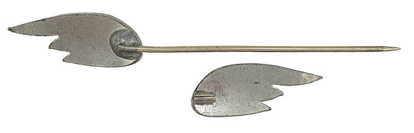 4 1/4" Stick Pin Pot Metal Deco? 2 Winged Crystal Rhinestones