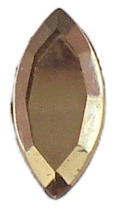 6x3mm (2200/2) Medium Smoked Topaz (Lighter) Marquise Navette Flatback West Germany