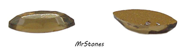 6x3mm (2200/2) Medium Smoked Topaz (Lighter) Marquise Navette Flatback West Germany