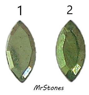8x4mm (2200) Green Tourmaline Marquise Navette Flatback West Germany 2 Table Sizes